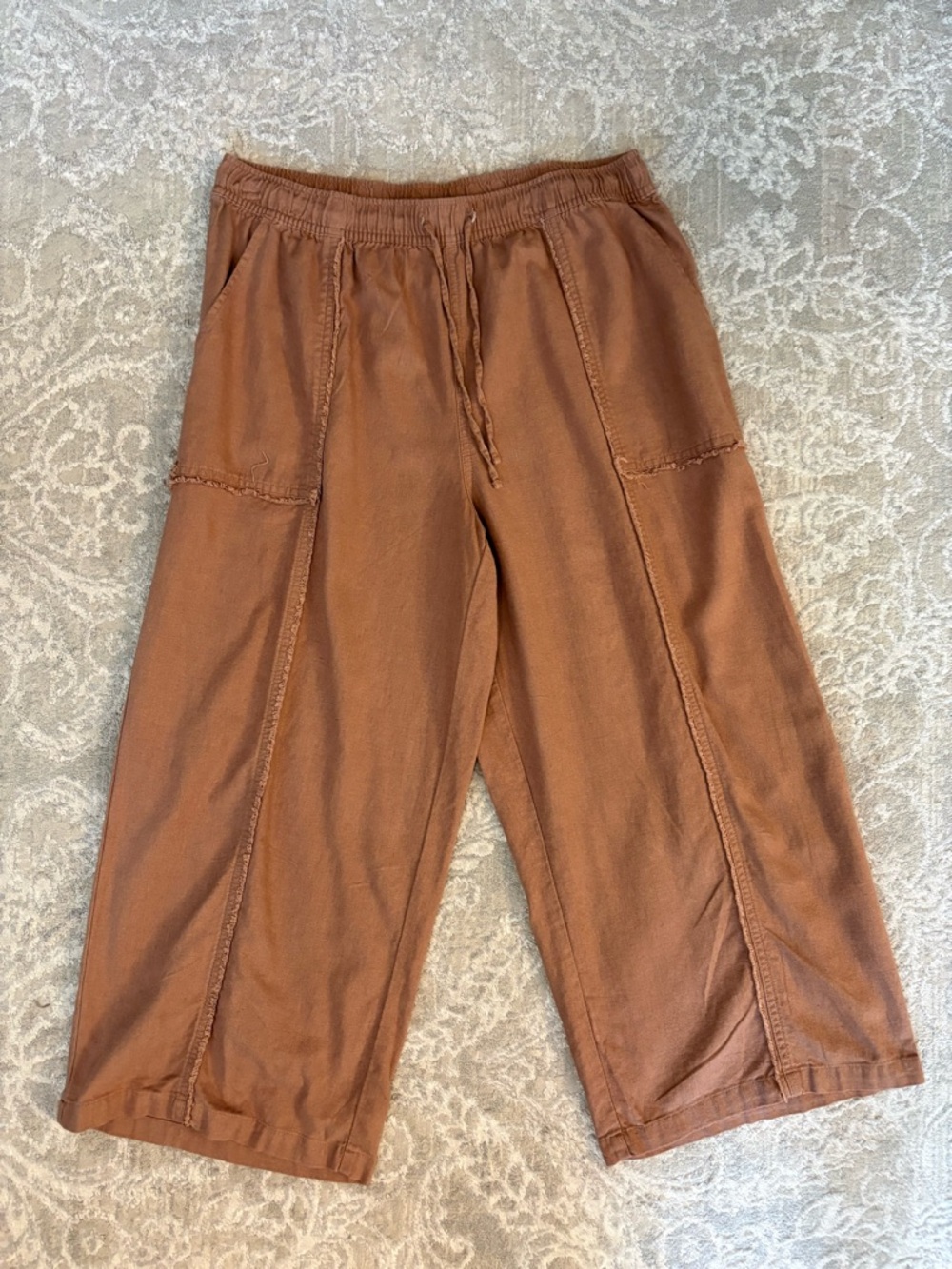 Women Relaxed Brown Drawstring Joggers